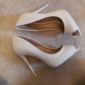 Aldo White Open Toe Heels size 7.5